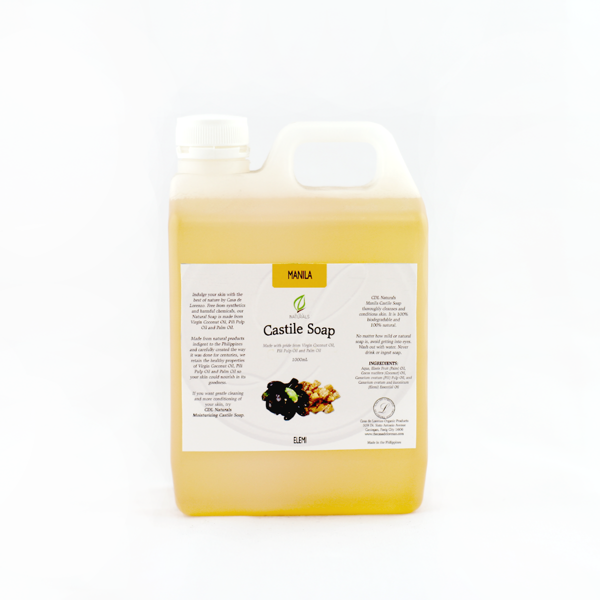 Elemi Manila Castile Soap bottle 1 liter