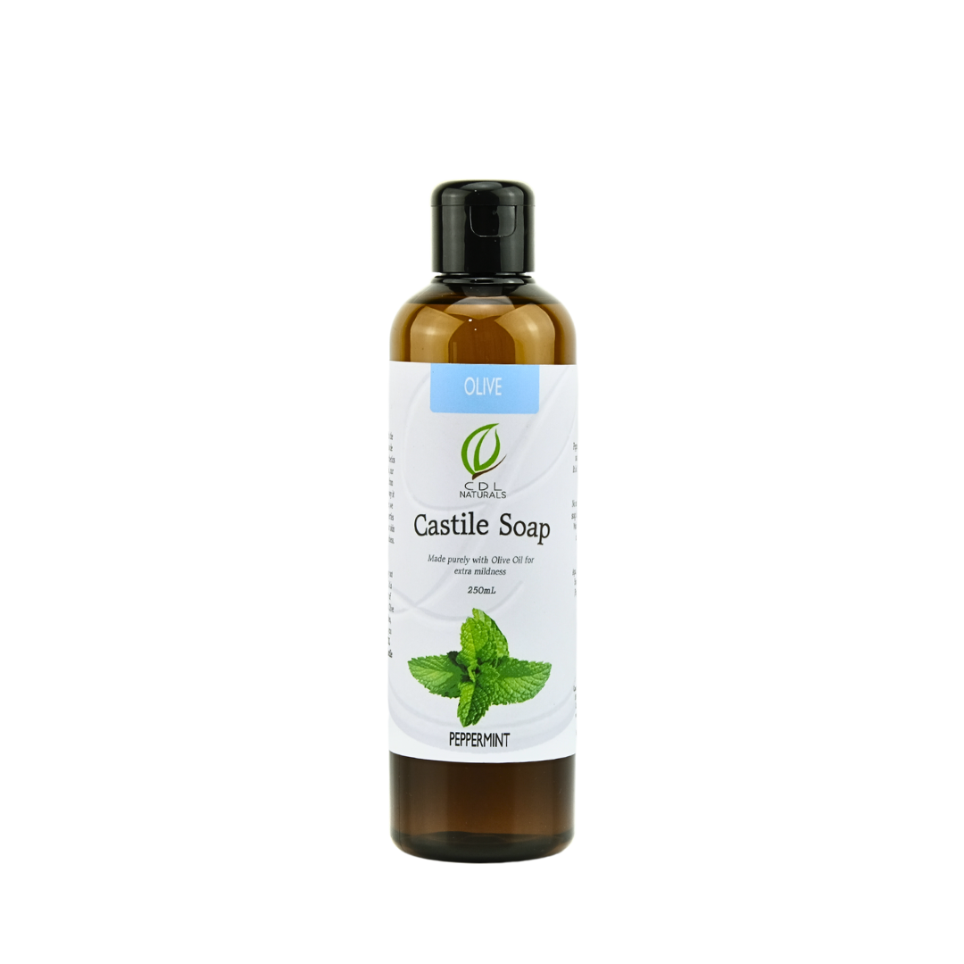 Peppermint Olive Castile Soap bottle 250mL