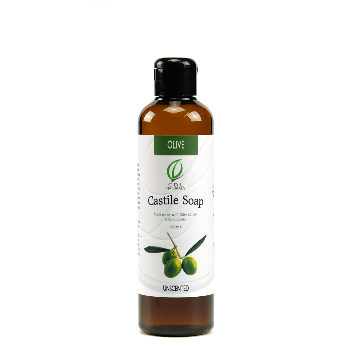 Unscented Olive Castile Soap bottle 250mL