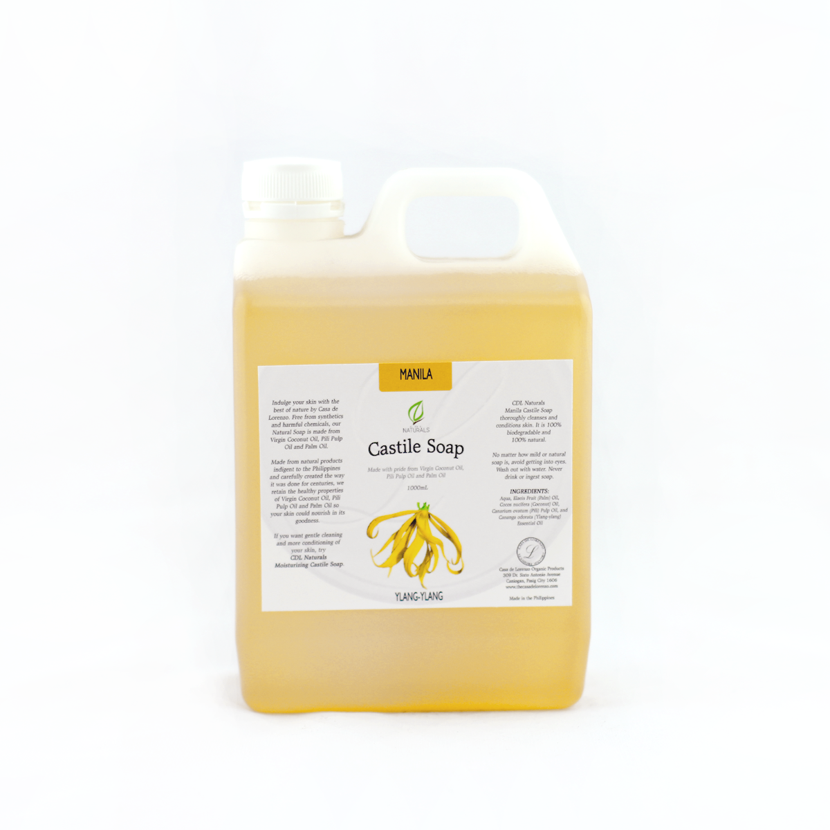 Ylang-ylang Manila Castile Soap Bottle 1 liter