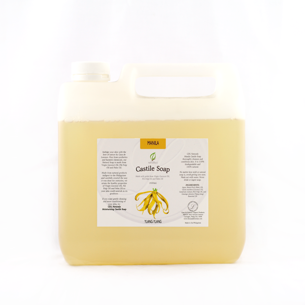 Ylang-ylang Manila Castile Soap Bottle 1 gallon